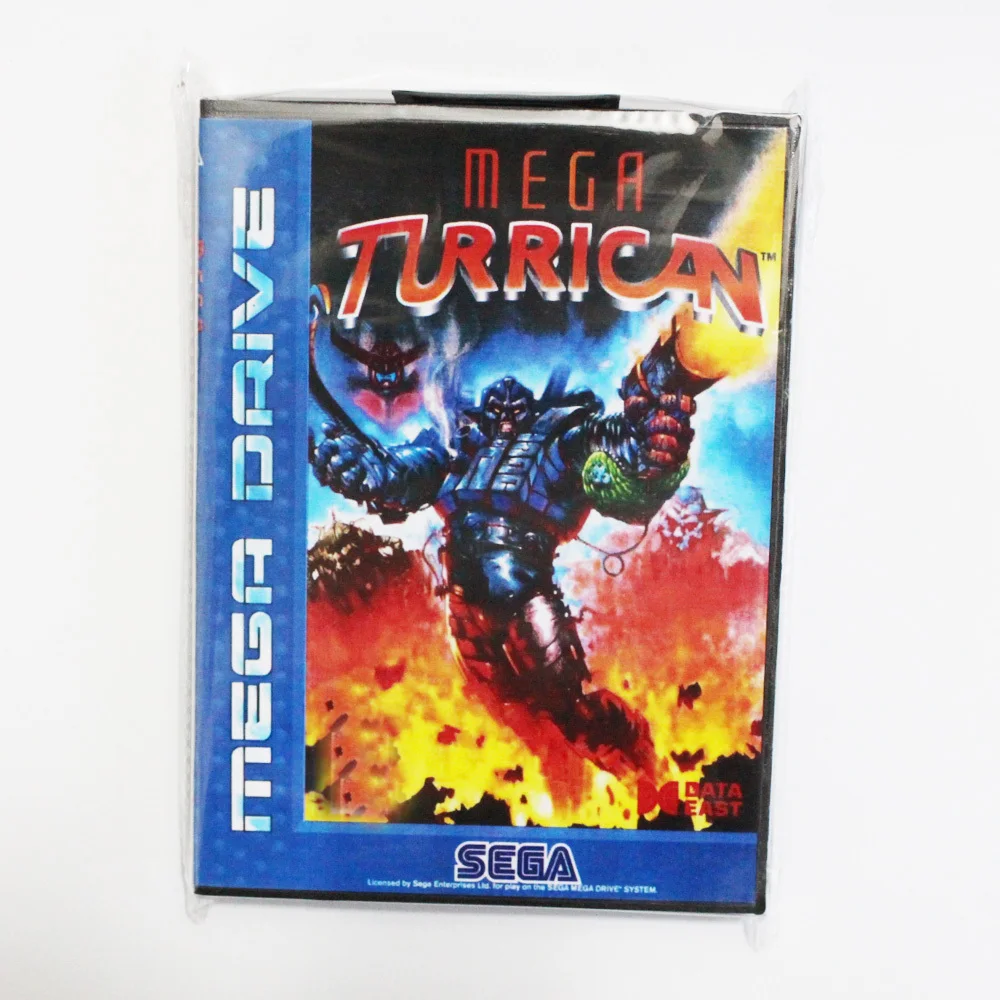 

Mega Turrican Game Cartridge 16 bit MD Game Card With Retail Box For Sega Mega Drive
