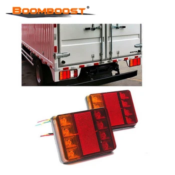 

Rear Parts For Trailer Truck Boat Taillight Rear Lamps 12V 8LED Red And Yellow 1 Pair Car Lighting 2 Pcs Waterproof