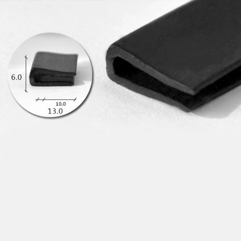 2 м x 6 мм 13 u образный канал EPDM черная обрезная полоса защита края резиновая