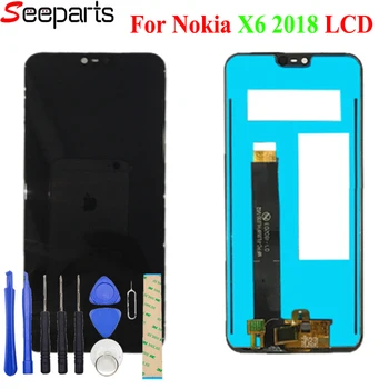 

New 5.8"For Nokia X6 LCD Display+Touch Screen Digitizer Assembly Replacement Parts For Nokia 6.1 Plus LCD Screen