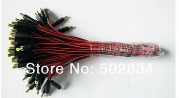 

100pcs Black& Red 5.5mmx2.1mm Male DC Power Plug Connector Cable 12V 30cm