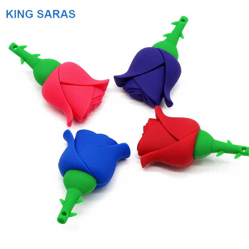 

KING SARAS 64GB real capcacity red blue pink purple Rose style 4GB 8GB 16GB 32GB usb flash drive usb2.0 pendrive gift give girl
