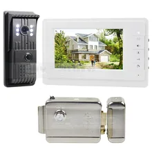 DIYSECUR Electric Lock Aluminum Alloy CCD Camera 7 inch TFT Color LCD Display Video Door Phone Intercom Doorbell V70T-F