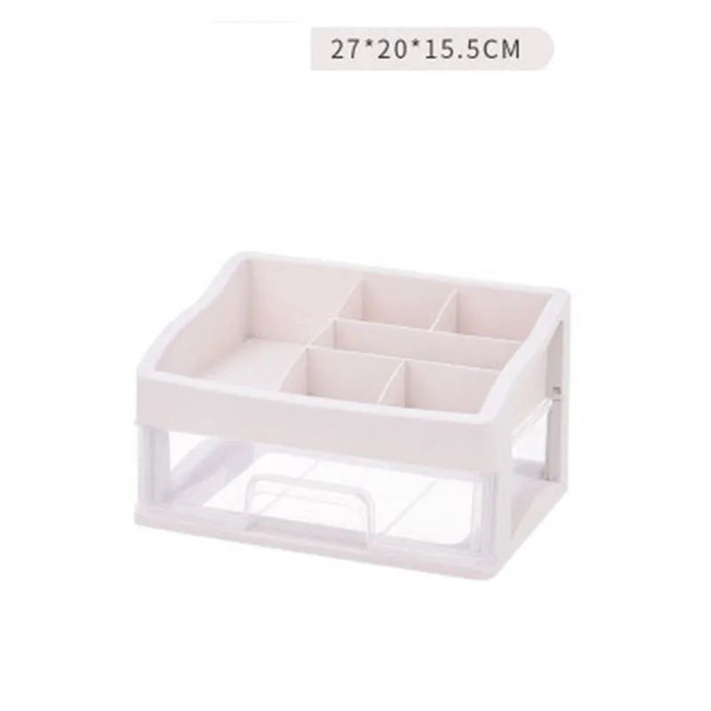 Clear 1Layer Пластиковый органайзер для макияжа, косметический ящик, коробка для хранения косметики, контейнер для ногтей, шкатулка, настольный держатель для хранения, чехол для хранения, инструменты из бисера - Цвет: Clear 1Layer