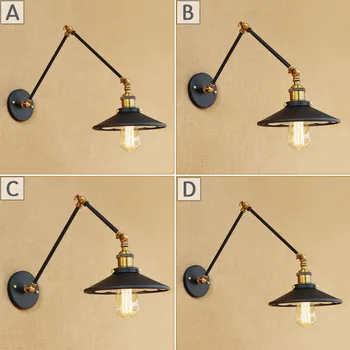 

Half black American Village Iron Vintage Wall Lamp Aisle Creative Bedroom E27 Bulb wall light restaurant led wall lamp RWL0061
