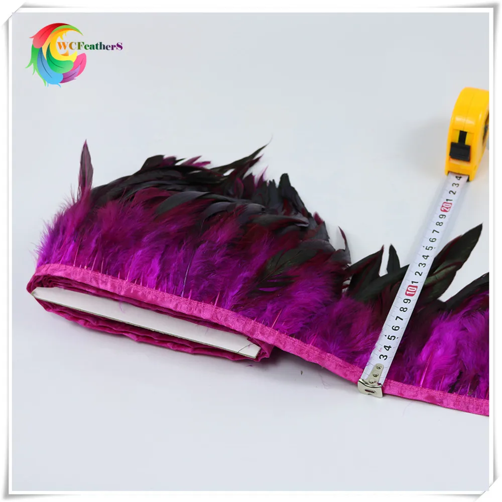 3 rose red rooster feather trims 5