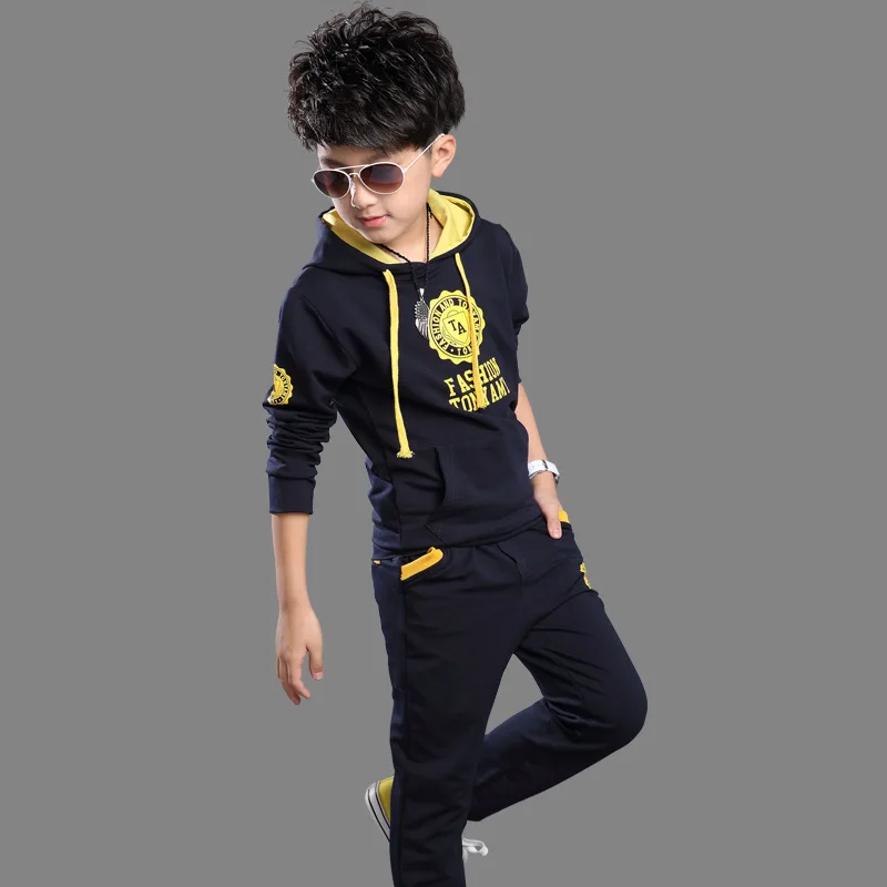 

WomensDate Autumn Spring Boy Set Thermal Children Tracksuit Kids Clothing Suit Boys Long-sleeved Shirt+trousers Suits For 3-12Y