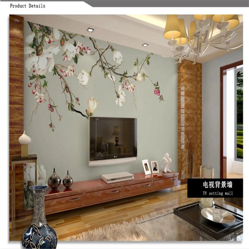 Beibehang Photo Wallpaper High Quality Silk Cloth Wallpaper 3d Tv Background Covering Magnolia Flowers Wall Paper Wall Mural Cloth Wallpaper Photo Wallpaperquality Wallpaper Aliexpress