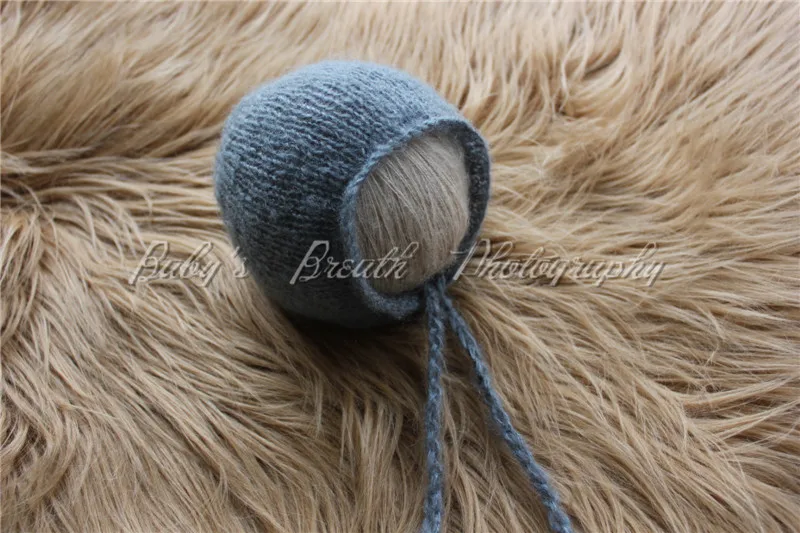 

Newborn Mohair Prop Knitted Baby Bonnet Baby Mohair Hat