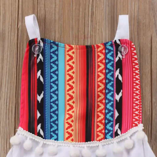 Новорожденных для маленьких девочек TASSEL Romper Комбинезоны спинки Boho летние