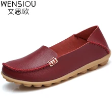 Fashion women casual shoes spring women Flats solid color loafers mother leather shoes Slip on female flats ladies 2017 SRT432