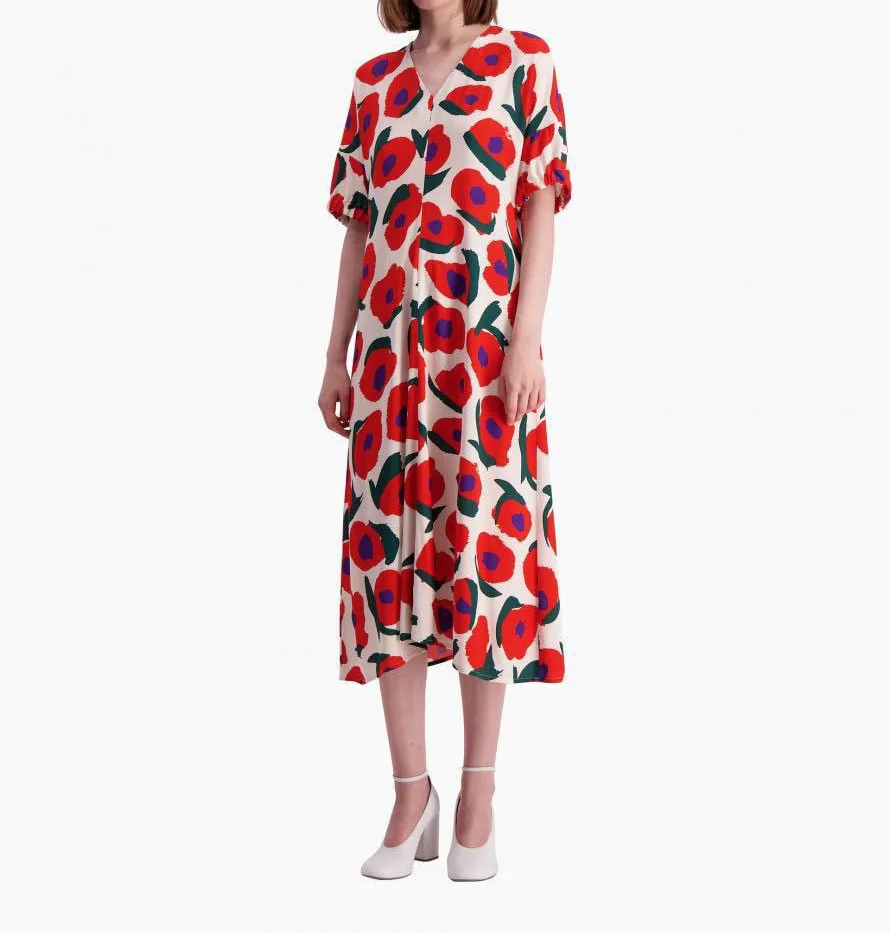 

Women Dress 2019 New Sexy V-neck Design Print Fashion Dress