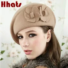 Которая в душе настоящая шерстяная женская шапка зимняя теплая Цветочная шерстяная фетровая шляпа винтажная Дамская флоппи-шапочка Женская шапка skullies