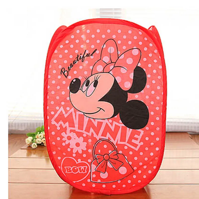 

New Minne pattern cartoon series Dirty Clothes Bucket, Folding Mesh Storage basket, Sorting Bags Laundry Basket Toy sort