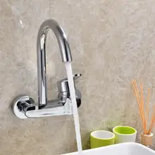 Кухня в стене холодной горячей одно отверстие воды раковина смесители современная стена ванная комната одежда мойка для бассейна кран