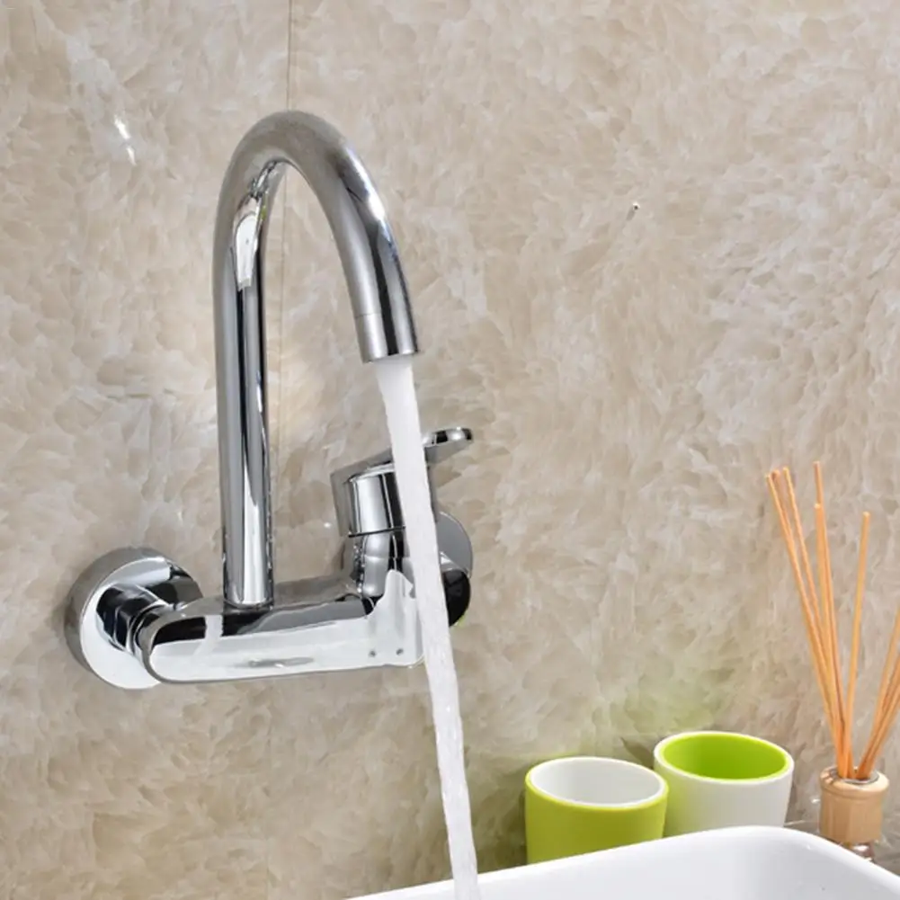 Günstig Küche In wand Kalten Hot Einzigen Loch Wasser Waschbecken Armaturen Moderne Wand Bad Waschen Pool Wasserhahn