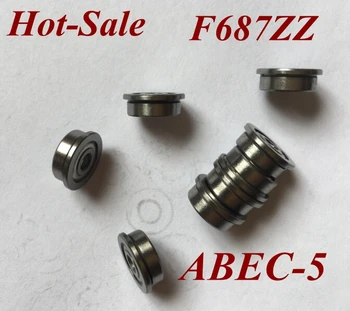 

10Pcs F687ZZ F687Z F687-ZZ 7X14X5 mm Miniature high speed deep groove Ball Bearings Flange Roller flanged bearing