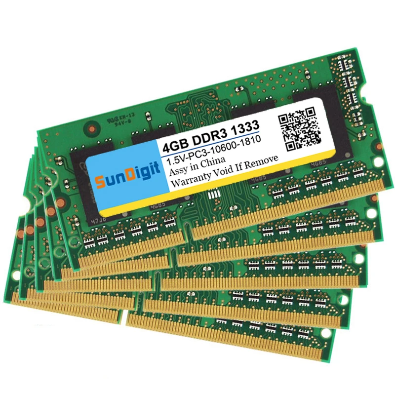 Высококачественная память SunDigit для ноутбука DDR3 1333 МГц 8 ГБ 4 ГБ 2 ГБ для ноутбука Sodimm Memoria Совместимость с DDR 3 1066 МГц 4 Гб