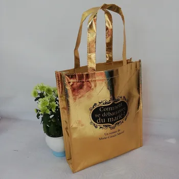 

Wholesales 500pcs/lot 30x40Hx10cm Premium Reusable Metallic Laminated Non-Woven Shopping Bag for Jewellery Clothes Gifts Packing