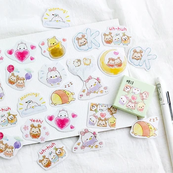 

45pcs/pack lovely kawaii cartoon egg baby paper sticker multifunction decoration bubble sticky label gifts for kids