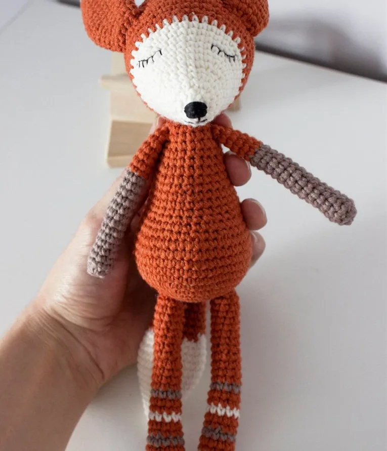 Вязаные игрушки кроше кукла амигуруми лиса Номер модели TS041323|Мягкие животные| |