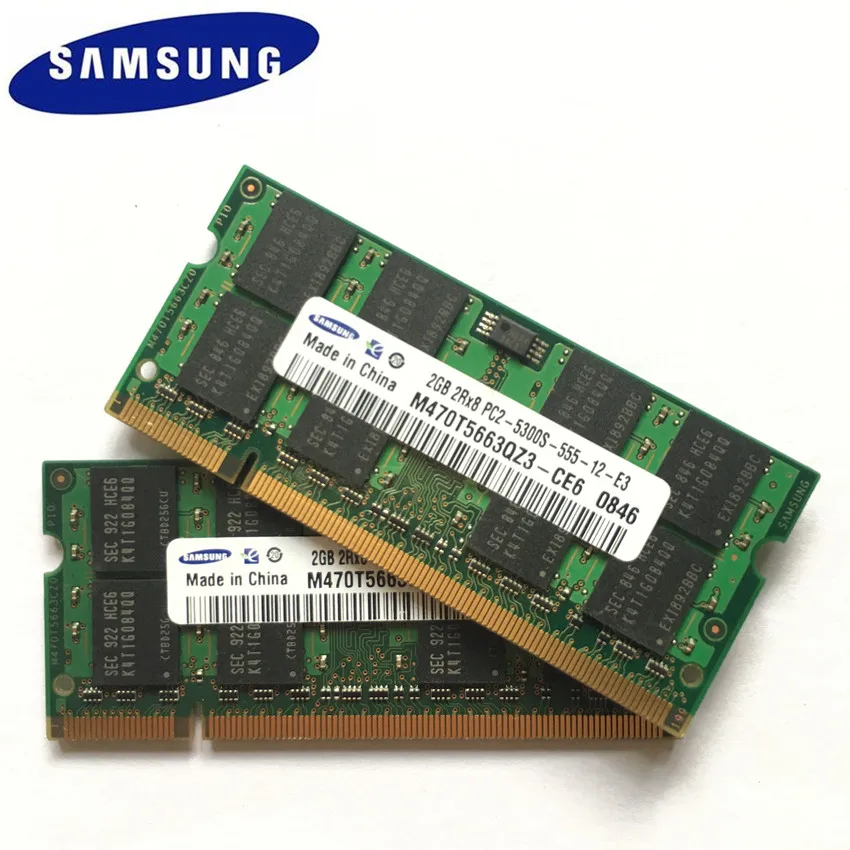 SAMSUNG 4 Гб(2 шт x2гб) 667 МГц SODIMM DDR2 ноутбук память 4G 667 МГц ноутбук модуль SODIMM ram 2x двухканальный