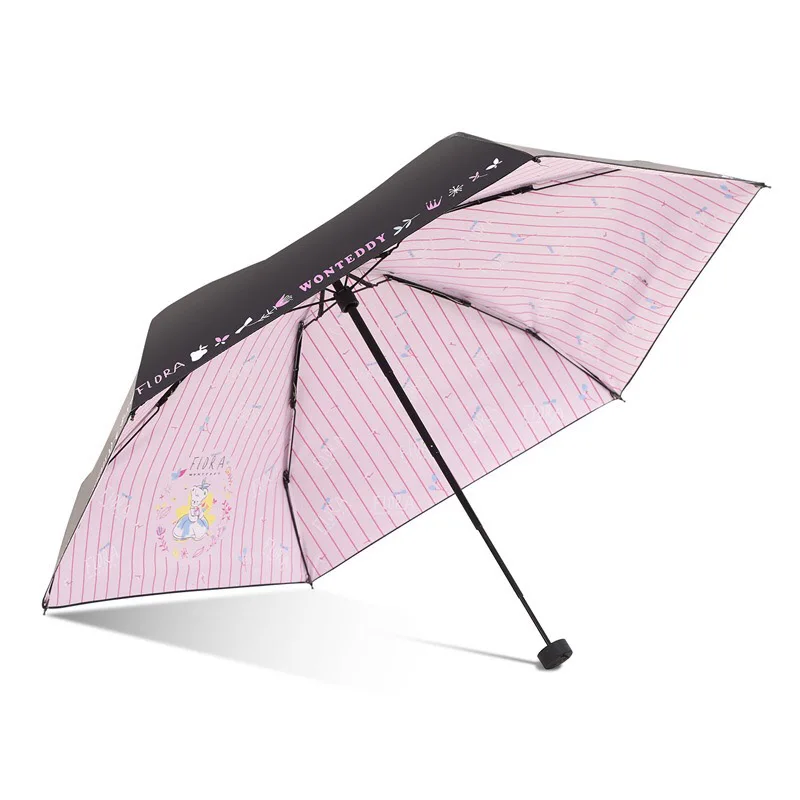 Брендовый мини-зонтик для женщин, маленькие модные складные зонты, защита от УФ-лучей, дождевик, карманный зонтик для девочек, Modish Winfproof, портативный подарок - Цвет: Розовый