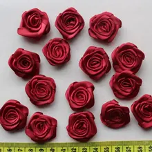 200 шт. сатиновая ткань розочки розы цветы в малиновом цвете 25-30 мм вы выбираете цвет