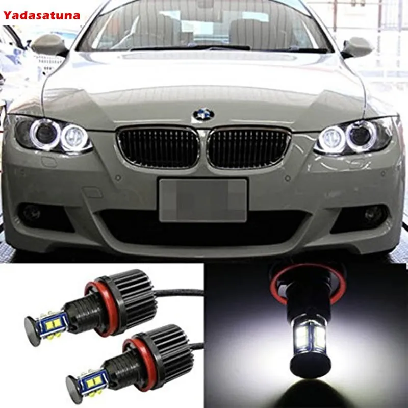 240W Total CREE H8 LED Angel Eyes Halo Ring Light Bulbs HID Xenon 6000K For BMW