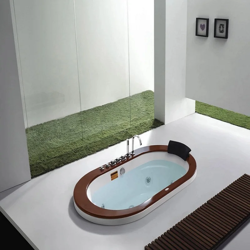 1,8 м Длина чистый акриловый Овальный Гидро массаж ванна для 2 человек MONALISA ванна(M-2038