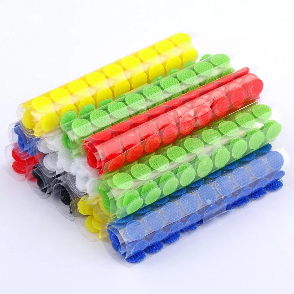 

100Pairs 10mm Color Adhesive Fastener Tape Dots Hook And Loop Magic Sticker Round Strong Self Adhesive Dual Lock Magic Tape