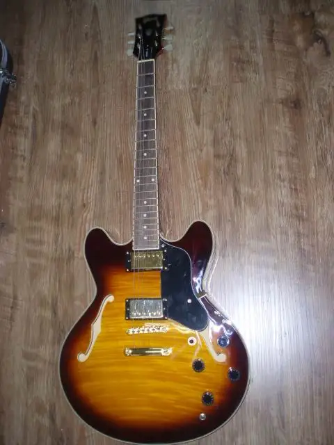 

New China guitar Cibson ES-335 6 string electric guitar one piece neck Semi Hollow dot inlay guitarra ES335 in sunburst 2008
