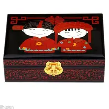 21*14*7,5 см уникальный китайский ручной работы традиционный свадебный деревянный Лаки и вышивка пион 2 слоя шкатулка для ювелирных изделий