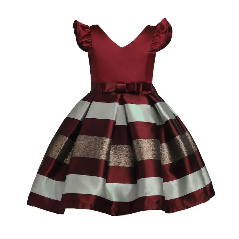 

Toddler Kids Baby Girl Clothes Bowknot Wedding Bridesmaid Pageant Princess Dress F5