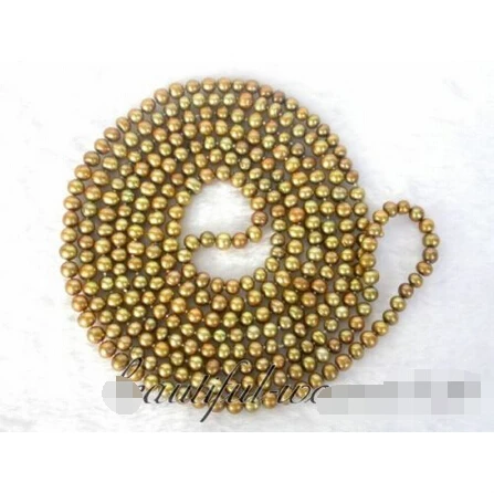 

N332 BEAUTIFUL 80" 8mm coffee round freshwater real pearls necklace