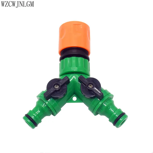 Garden Irrigation 2 Way Tap Y Connector with 3/4" Quick Connector