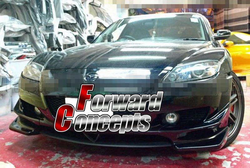 

FOR 04-08 RX8 R STYLE FRONT BUMPER SPLITTERS CANARDS APRONS FLIPPERS LIP