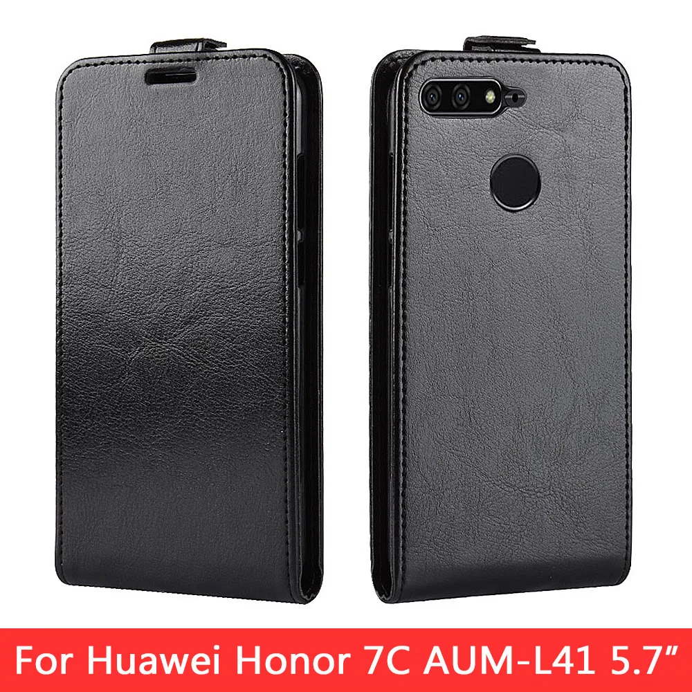 Кожаный чехол-книжка для Huawei Honor 7C AUM-L41 5," русская версия, чехол для телефона Huawei Honor 7X/7C Pro, чехол с отделением для карт