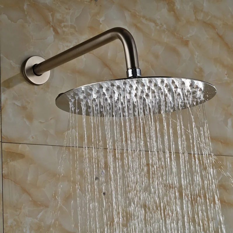 Bathroom Brushed Nickel 10" Ultrathin Rain Shower Head Stainless Steel