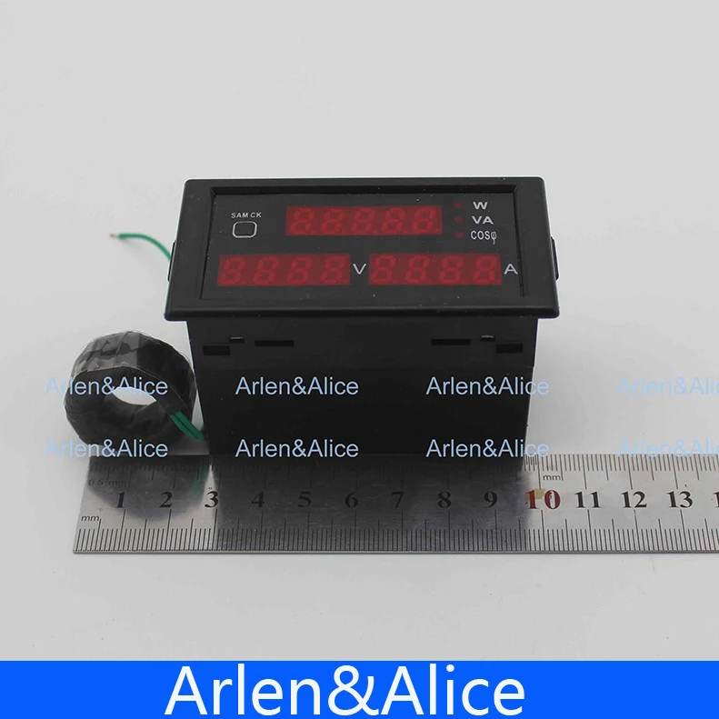 D69 200-450 в 0-100A Многофункциональный светодиодный дисплей Панель Вольтметр Амперметр с активной и кажущейся мощностью и коэффициентом мощности