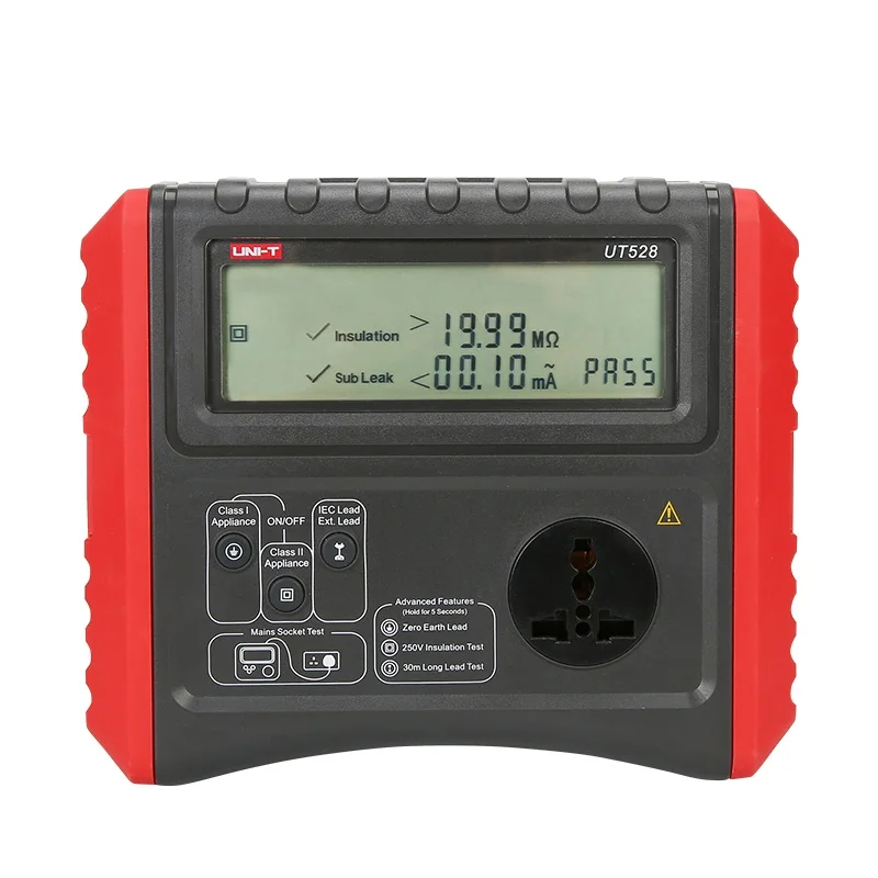 

UNI-T UT528 Safety Testers Battery Powered PAT Meter Insulation/Ground Resistance Tester+Cord Test+Out with Testing+Leakage Test