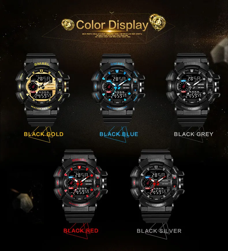 Светодио дный цифровые часы для мужчин спортивные наручные часы 2018 часы Известный бренд класса люкс SMAEL электронные цифровые часы Relogio