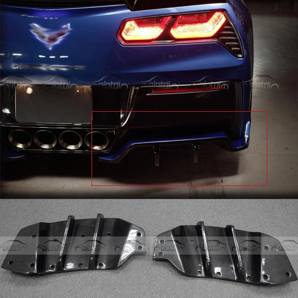 Us 619 65 15 Off 2 Pcs Type Carbon Fiber Rear Diffuser Bumper Lip Fits For Chevrolet Corvette C7 In Bumpers From Automobiles Motorcycles On