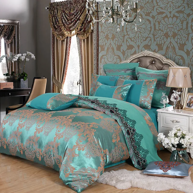 panlonghome european jacquard satin bed with bedding quilt cover bed european sheets
