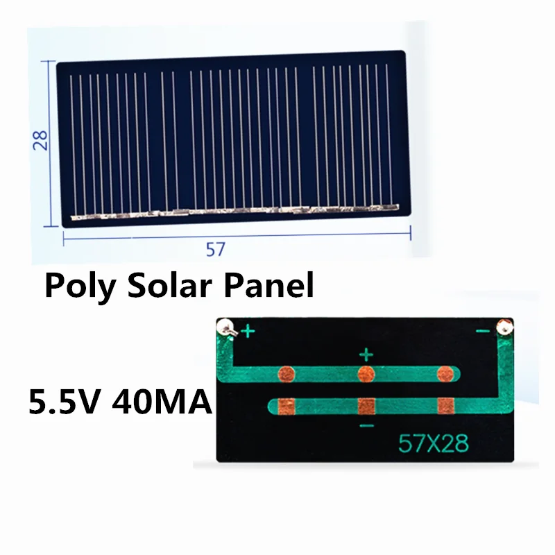 Mini Solar Panel Polysilicon Solar Cell Phone Charger Inverter 40mA 5.5V 
