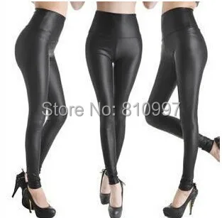 

Bohocotol S-XL 2019 New Fashion Sexy Shiny Metallic High Waist Black Stretchy Leather Leggings Pants Drop shipping