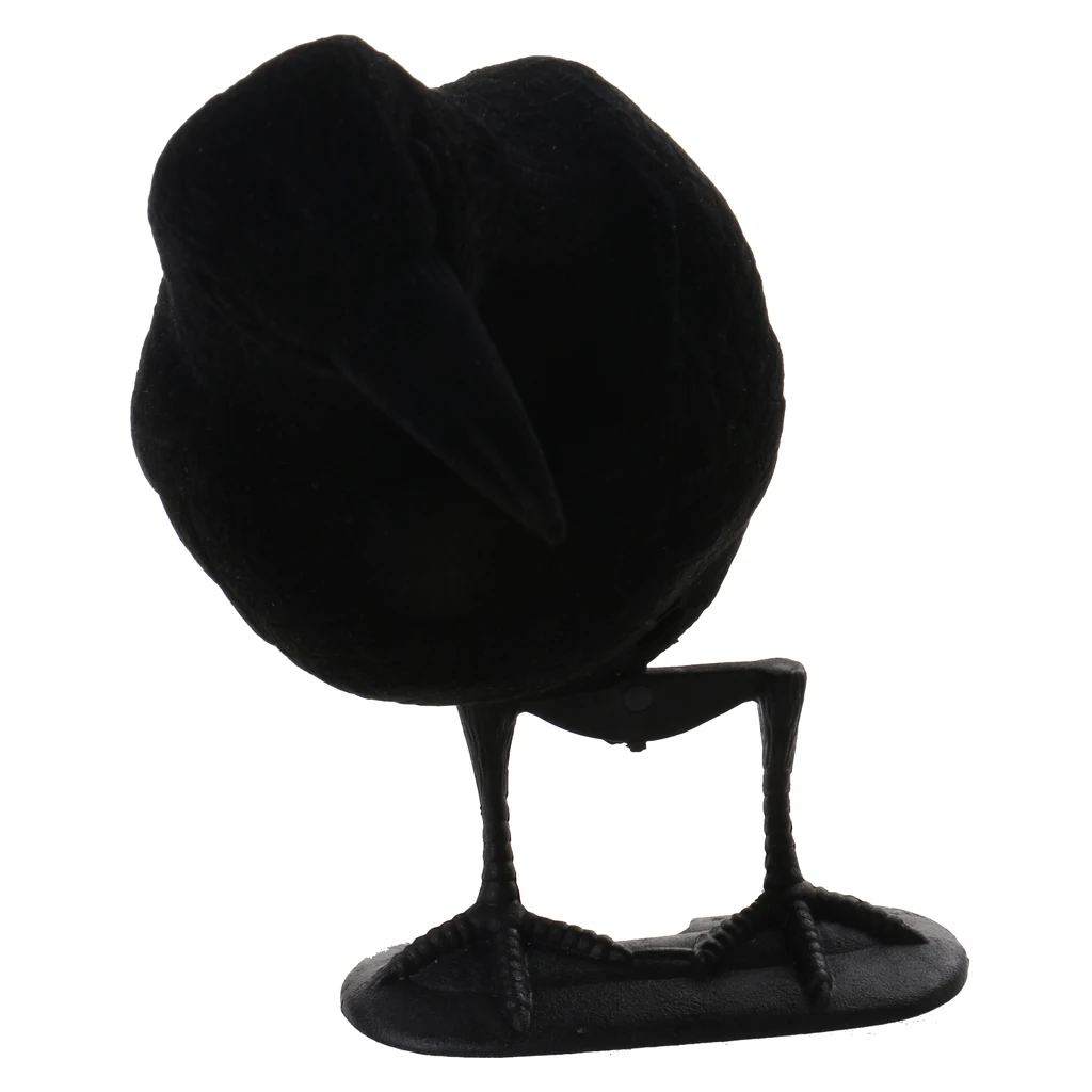 Flocked Jet Black Crow Decoy Bird Scarer Pest Control Garden Defense Scarecrow  Deterrent Repeller Decor For Bird Control