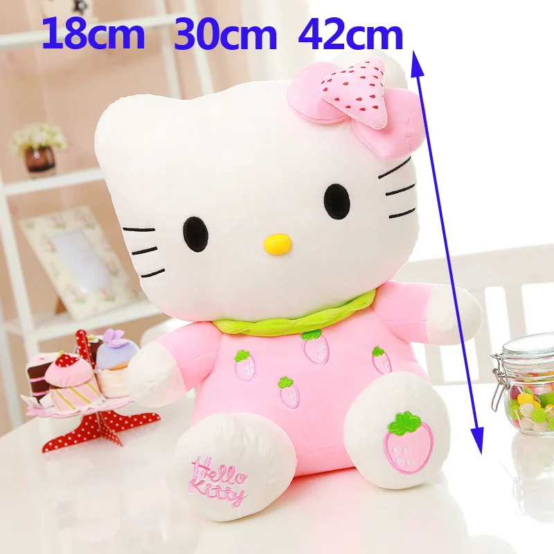 

18cm-42cm cute Pink Cat hello kitty plush Doll stuffed animal toys cushion pillow For kids children christmas birthday gift
