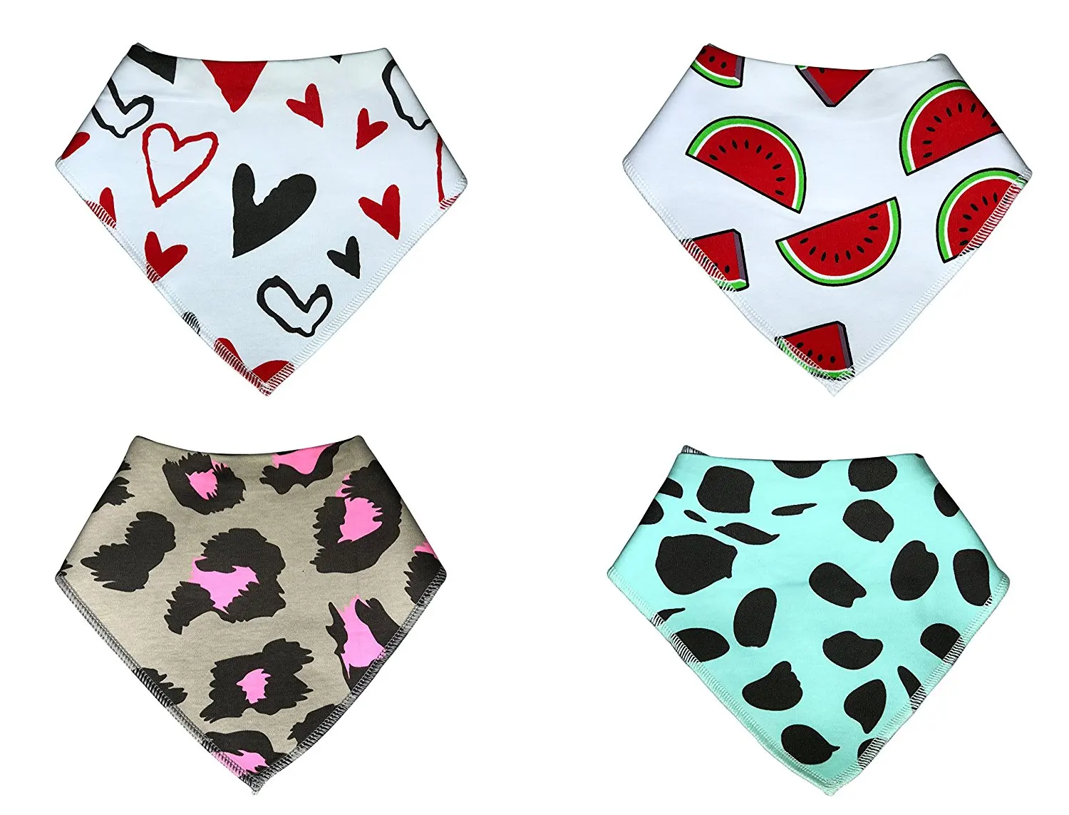 Signature Pet Dog Bandana Scarf 4 Pack Bib Kerchief for Dogs Buttons Up Machine Washable Soft Cotton Material | Дом и сад