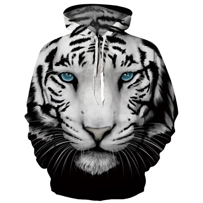 

Headbook New Fashion 3d Hoodies Women/Men 3d Sweatshirts Digital Print White Black Tiger Thin Hooded Hoodies Hoody YXQL755